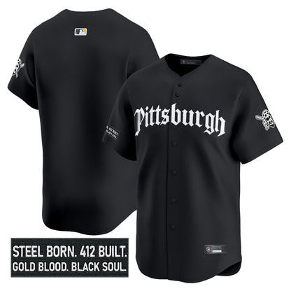 Men's Pittsburgh Pirates 'Gothic Steel City Edition' Vapor Premier Limited Jersey - All Stitched