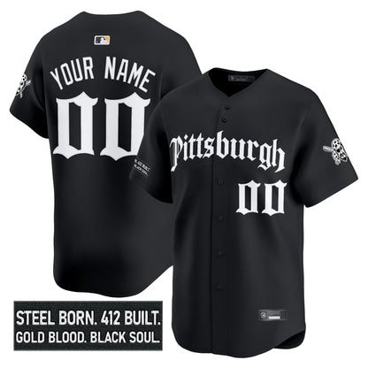 Pittsburgh Pirates 'Gothic Steel City Edition' Vapor Premier Limited Custom Jersey - All Stitched