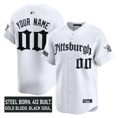 Pittsburgh Pirates 'Gothic Steel City Edition' Vapor Premier Limited Custom Jersey - All Stitched