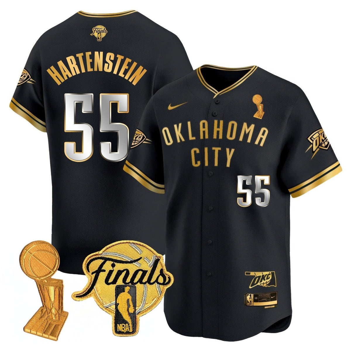 Men's Oklahoma City Thunder Baseball Jersey - Final Patch - All Stitched