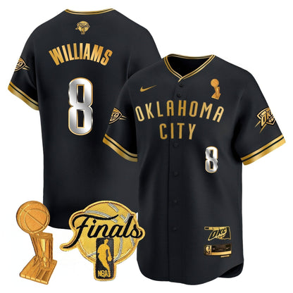 Men's Oklahoma City Thunder Baseball Jersey - Final Patch - All Stitched