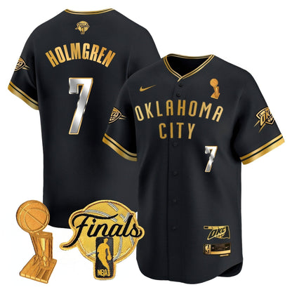 Men's Oklahoma City Thunder Baseball Jersey - Final Patch - All Stitched