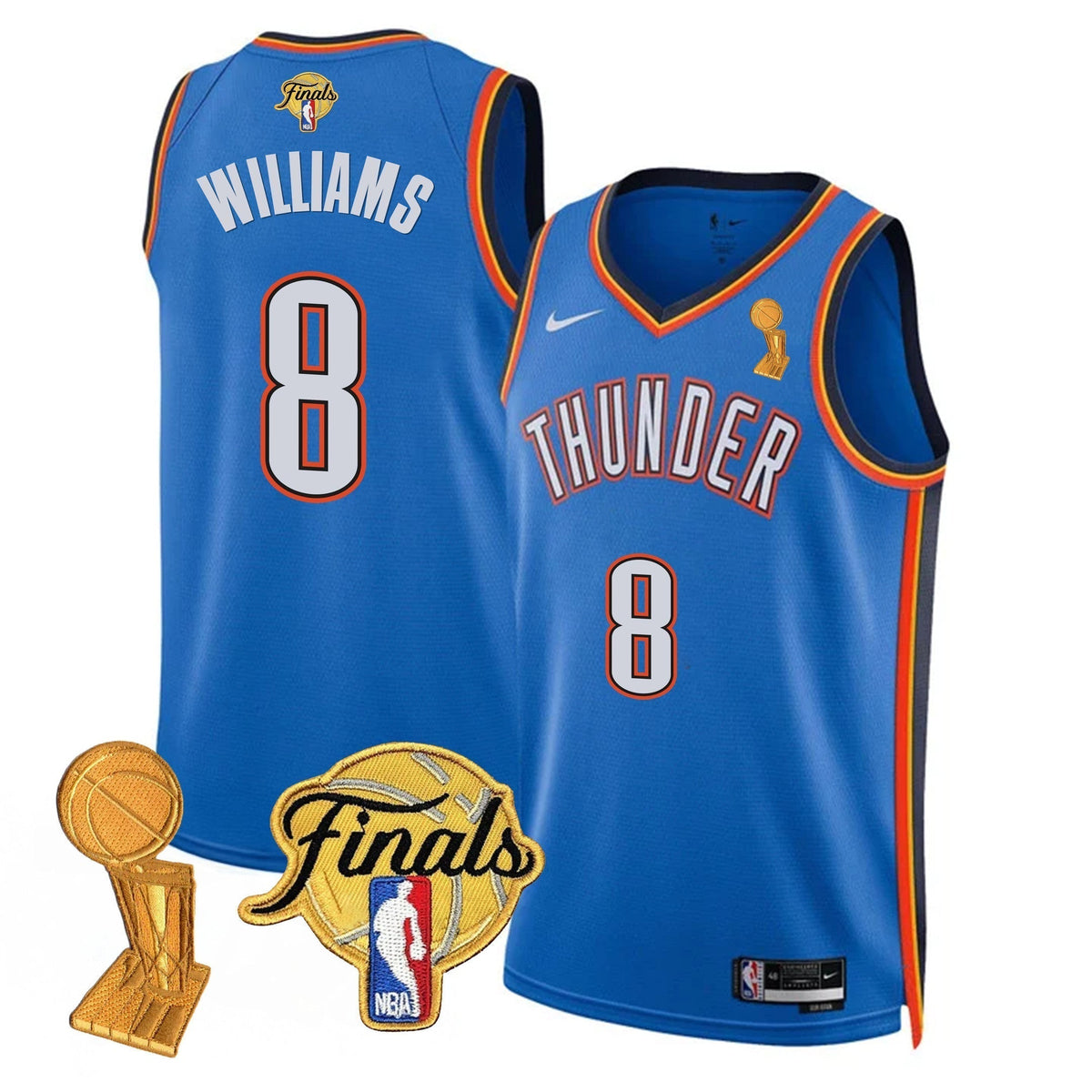 Men's Oklahoma City Thunder Jersey - Trophy + Final Patch - All Stitched