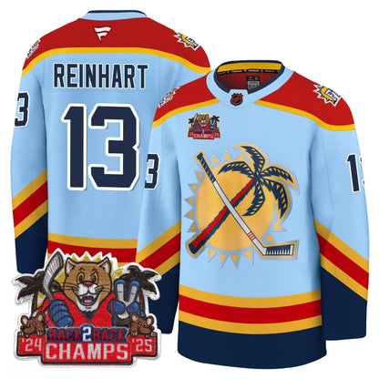 Men's Florida Panthers 2025 Stanley Cup B2B Champions Jersey - All Stitched