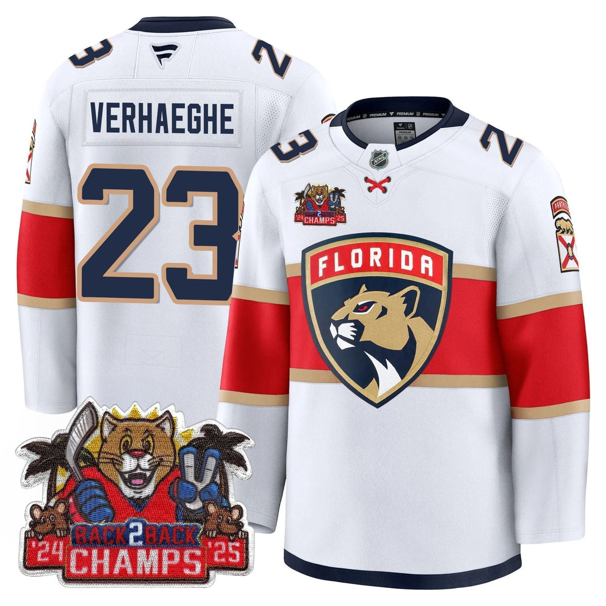 FLA 2025 Stanley Cup B2B Champions Jersey - Stitched