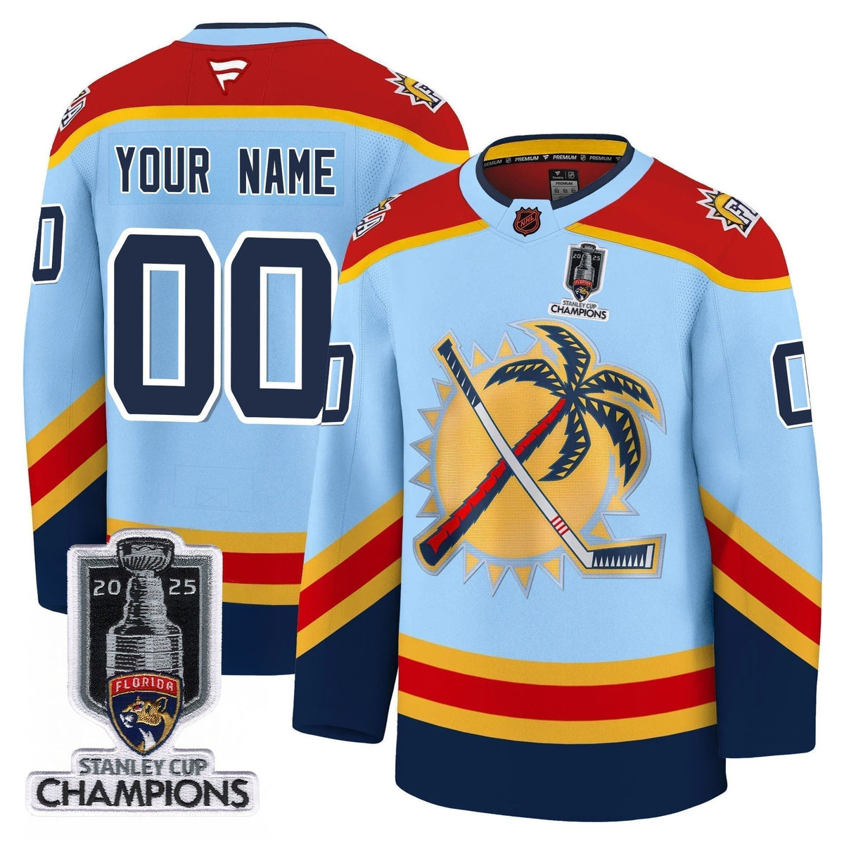 Florida Panthers 2025 Stanley Cup Champions Custom Jersey - All Stitched