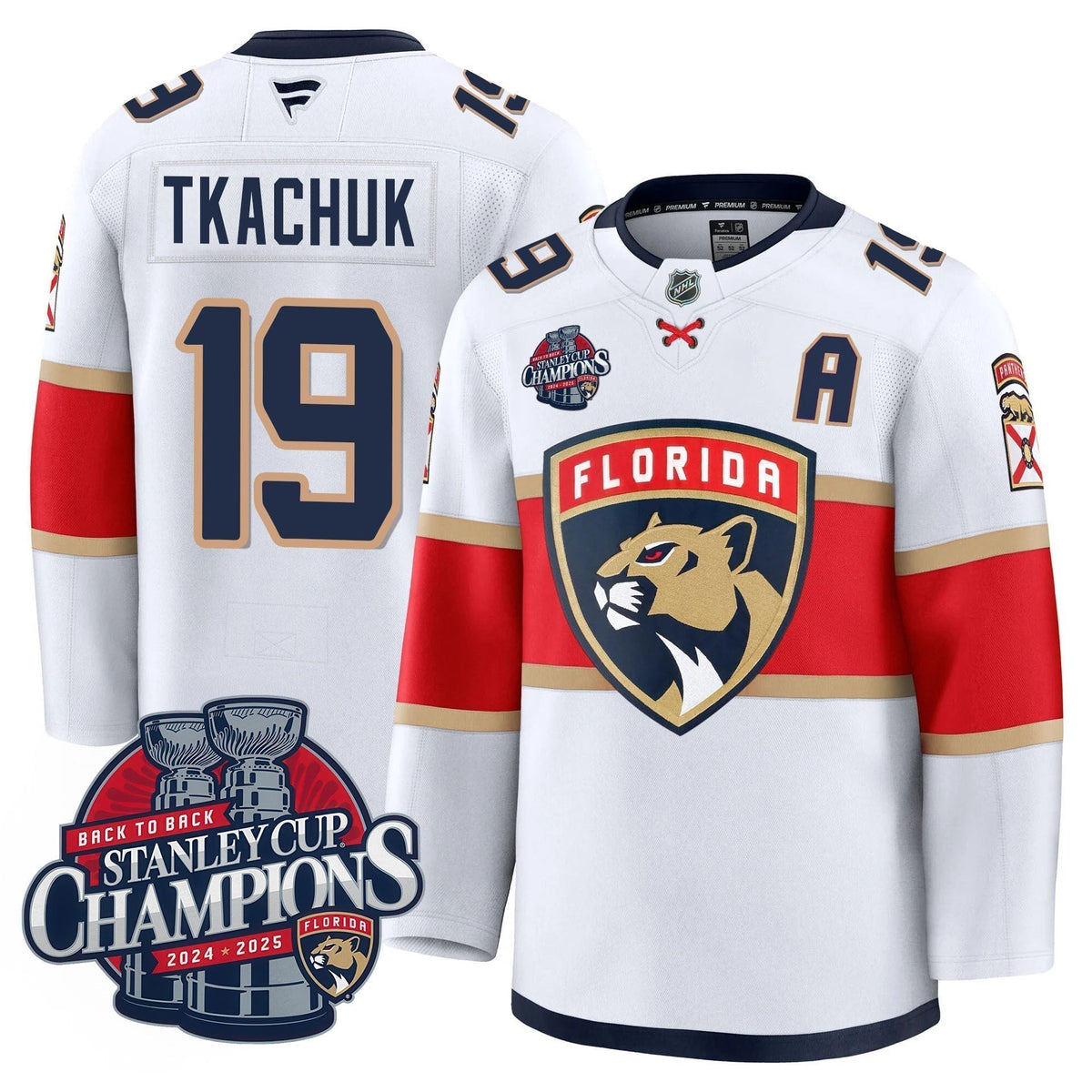 FLA 2025 Stanley Cup B2B Champions Jersey N1 - Stitched