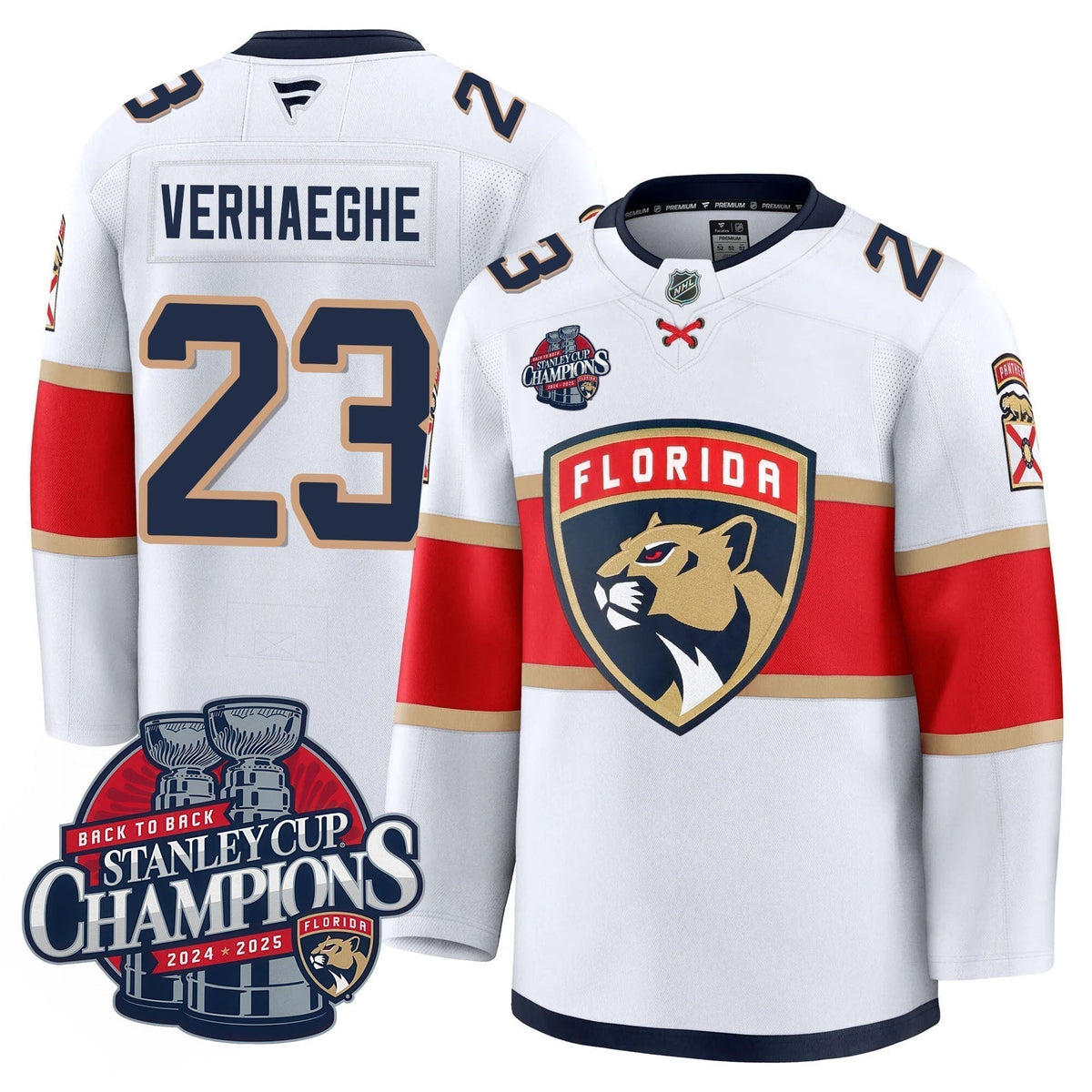 FLA 2025 Stanley Cup B2B Champions Jersey N1 - Stitched