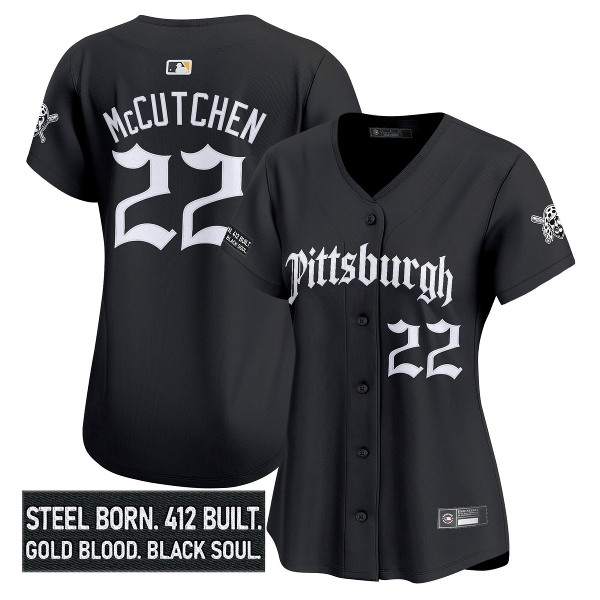 Women's Pittsburgh Pirates 'Gothic Steel City Edition' Vapor Premier Limited Jersey - All Stitched
