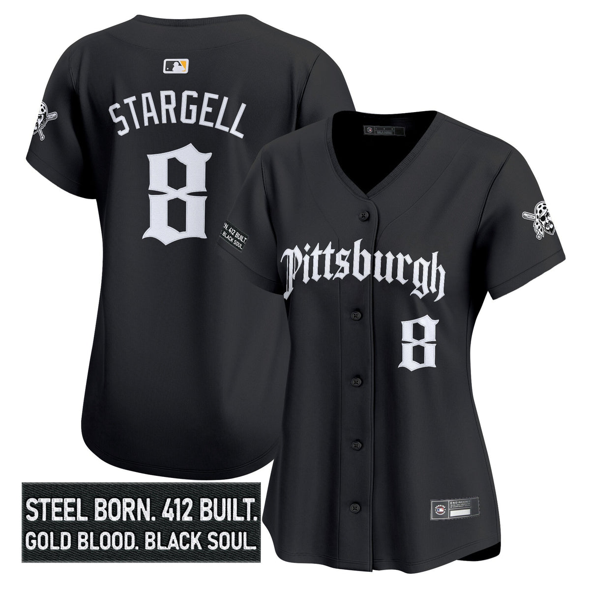 Women's Pittsburgh Pirates 'Gothic Steel City Edition' Vapor Premier Limited Jersey - All Stitched