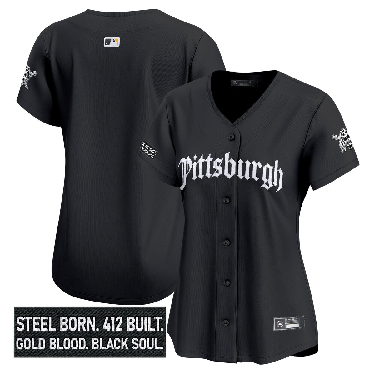 Women's Pittsburgh Pirates 'Gothic Steel City Edition' Vapor Premier Limited Jersey - All Stitched