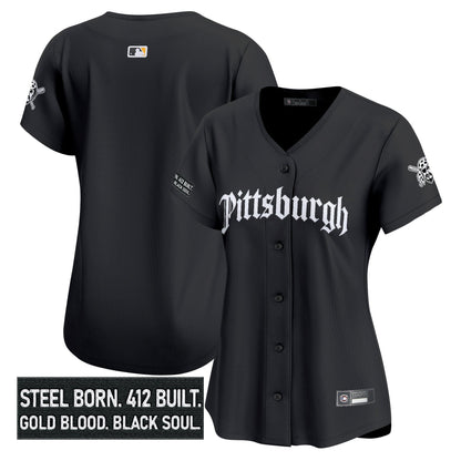 Women's Pittsburgh Pirates 'Gothic Steel City Edition' Vapor Premier Limited Jersey - All Stitched