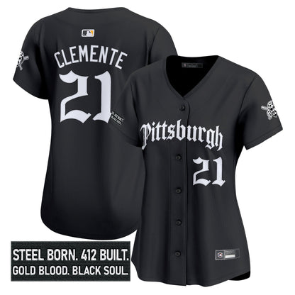 Women's Pittsburgh Pirates 'Gothic Steel City Edition' Vapor Premier Limited Jersey - All Stitched