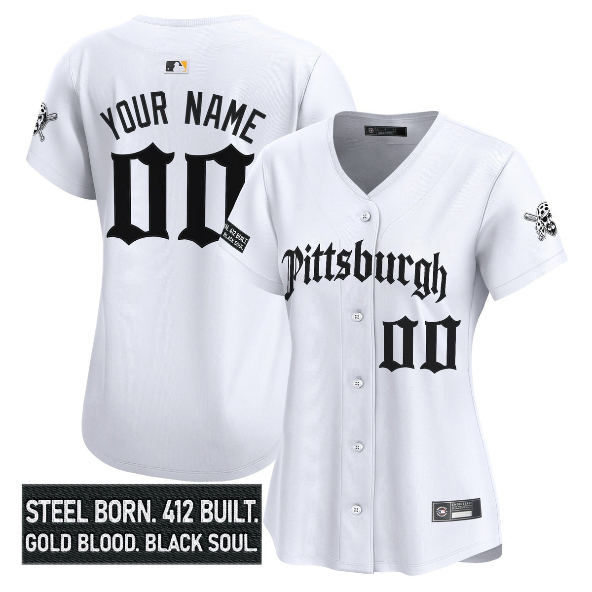 Pittsburgh Pirates 'Gothic Steel City Edition' Vapor Premier Limited Custom Jersey - All Stitched