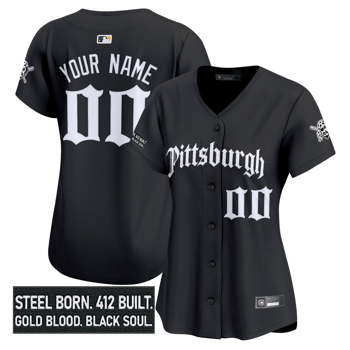 Pittsburgh Pirates 'Gothic Steel City Edition' Vapor Premier Limited Custom Jersey - All Stitched