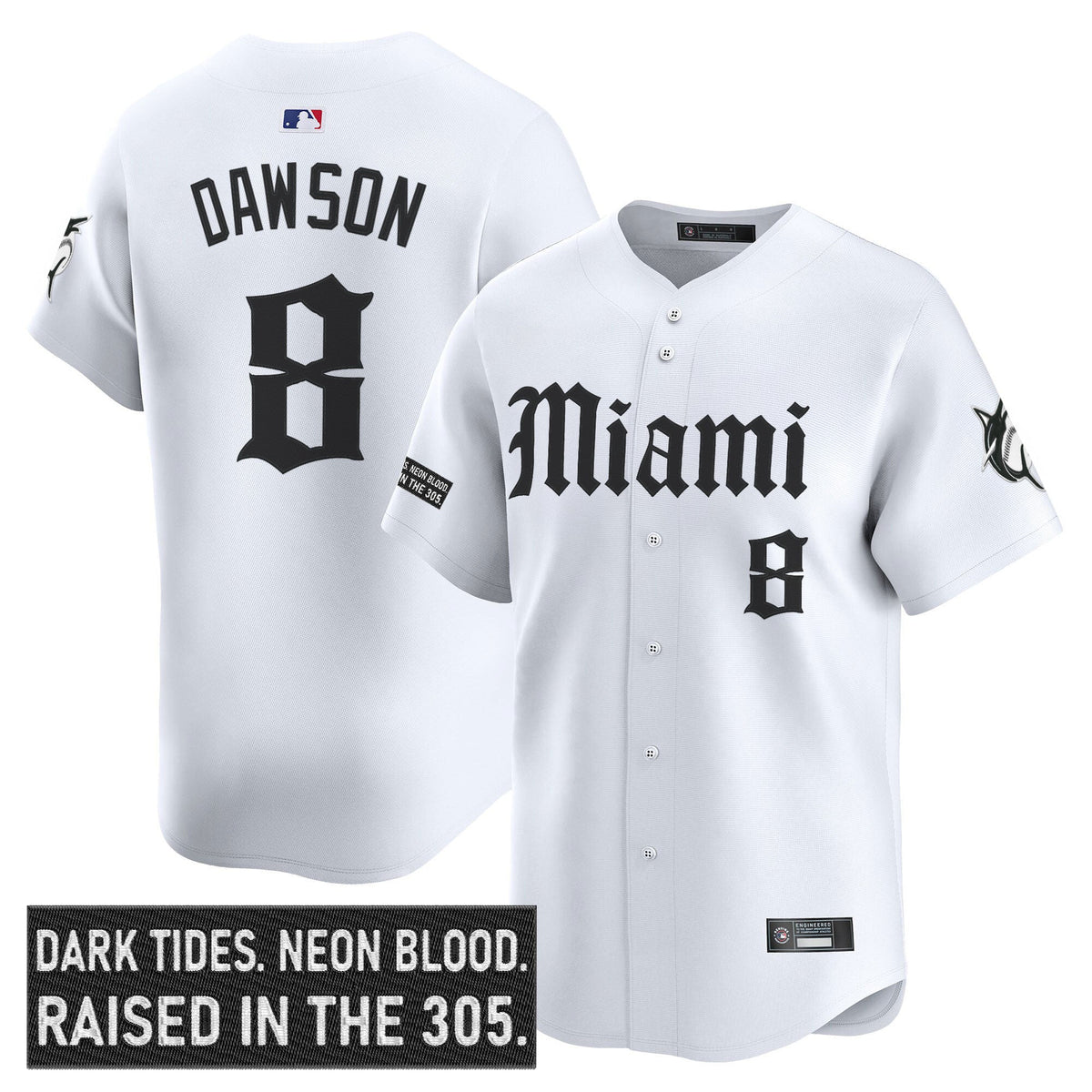 Men's Miami Marlins 'Gothic Vice Edition' Vapor Premier Limited Jersey - All Stitched