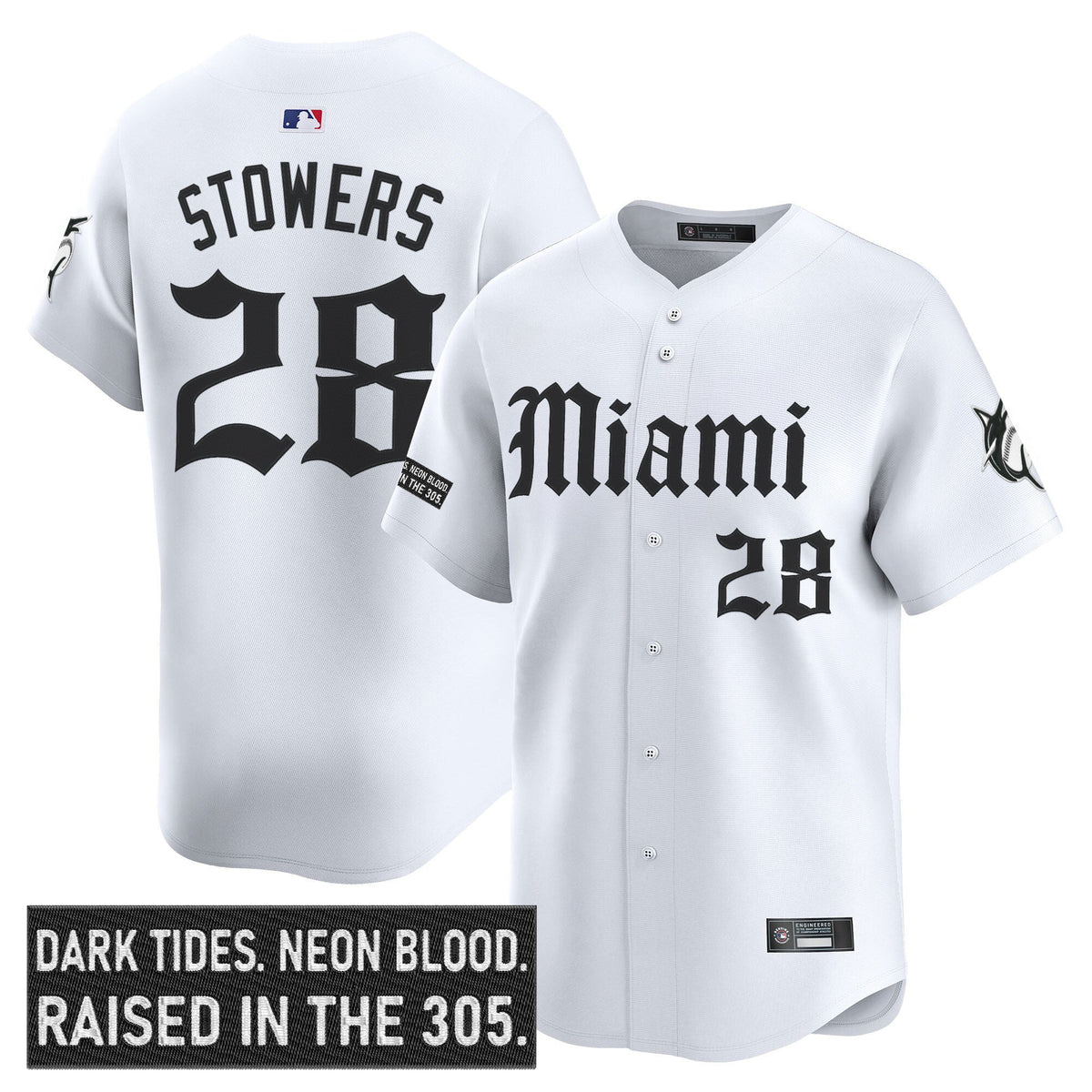 Men's Miami Marlins 'Gothic Vice Edition' Vapor Premier Limited Jersey - All Stitched