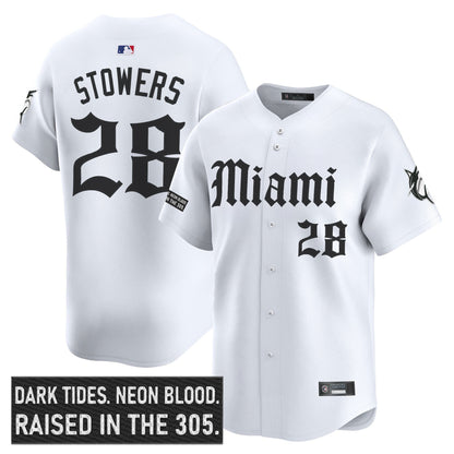 Men's Miami Marlins 'Gothic Vice Edition' Vapor Premier Limited Jersey - All Stitched
