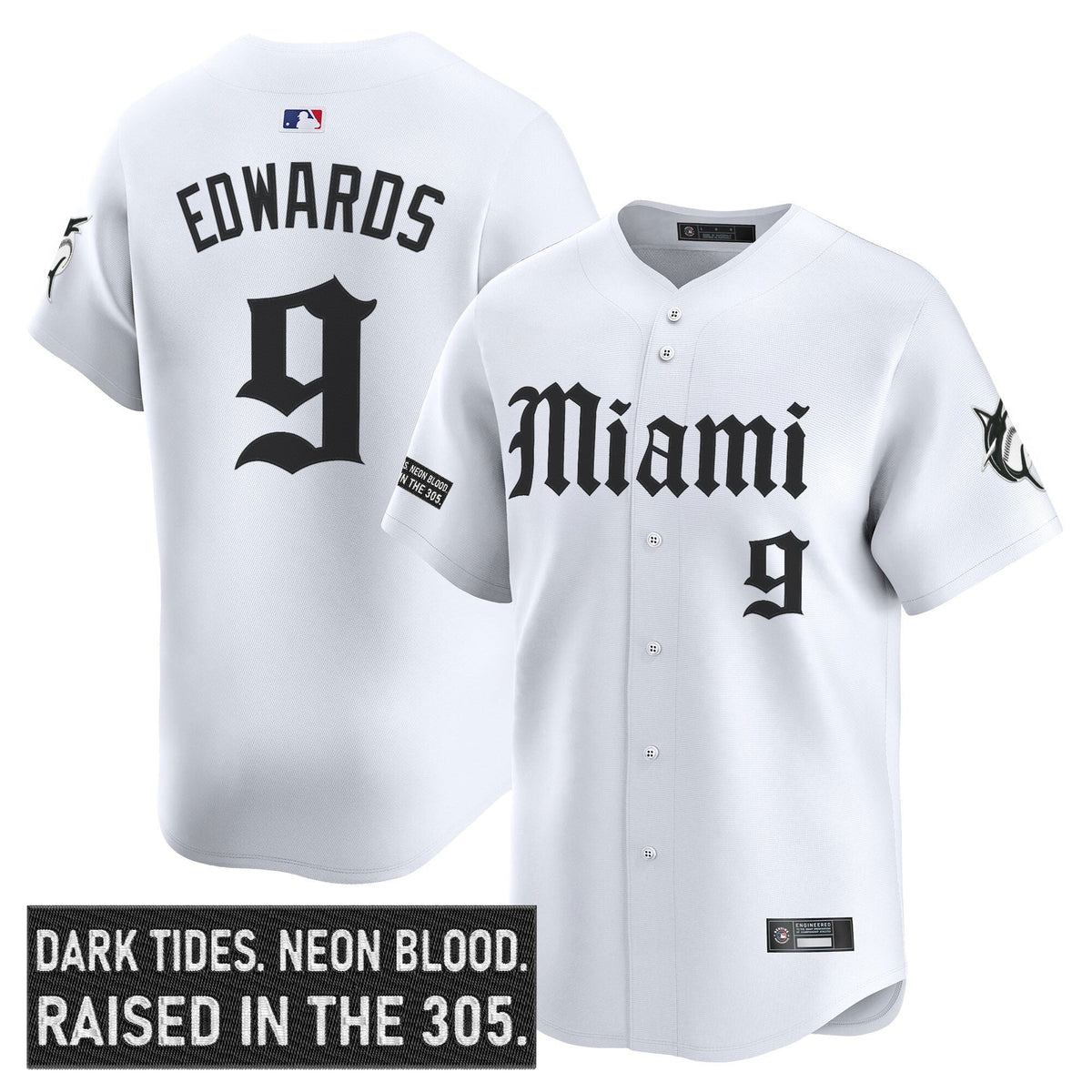 Men's Miami Marlins 'Gothic Vice Edition' Vapor Premier Limited Jersey - All Stitched