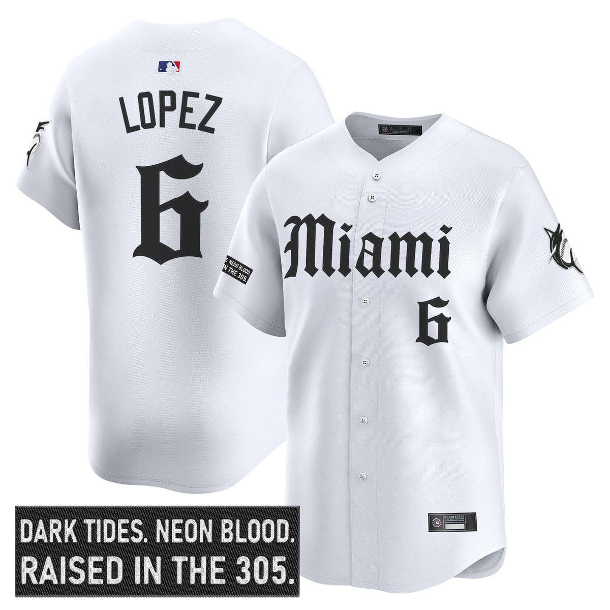 Men's Miami Marlins 'Gothic Vice Edition' Vapor Premier Limited Jersey - All Stitched