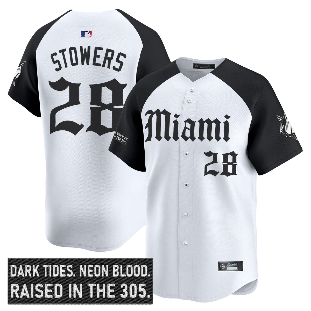 Men's Miami Marlins 'Gothic Vice Edition' Vapor Premier Limited Jersey - All Stitched