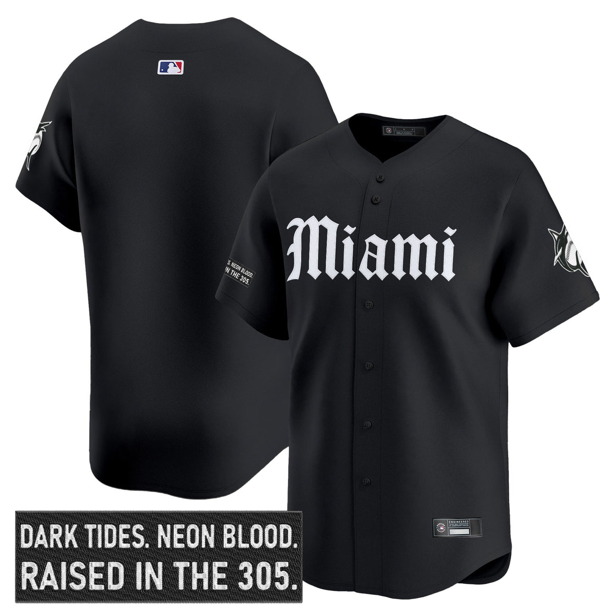 Men's Miami Marlins 'Gothic Vice Edition' Vapor Premier Limited Jersey - All Stitched