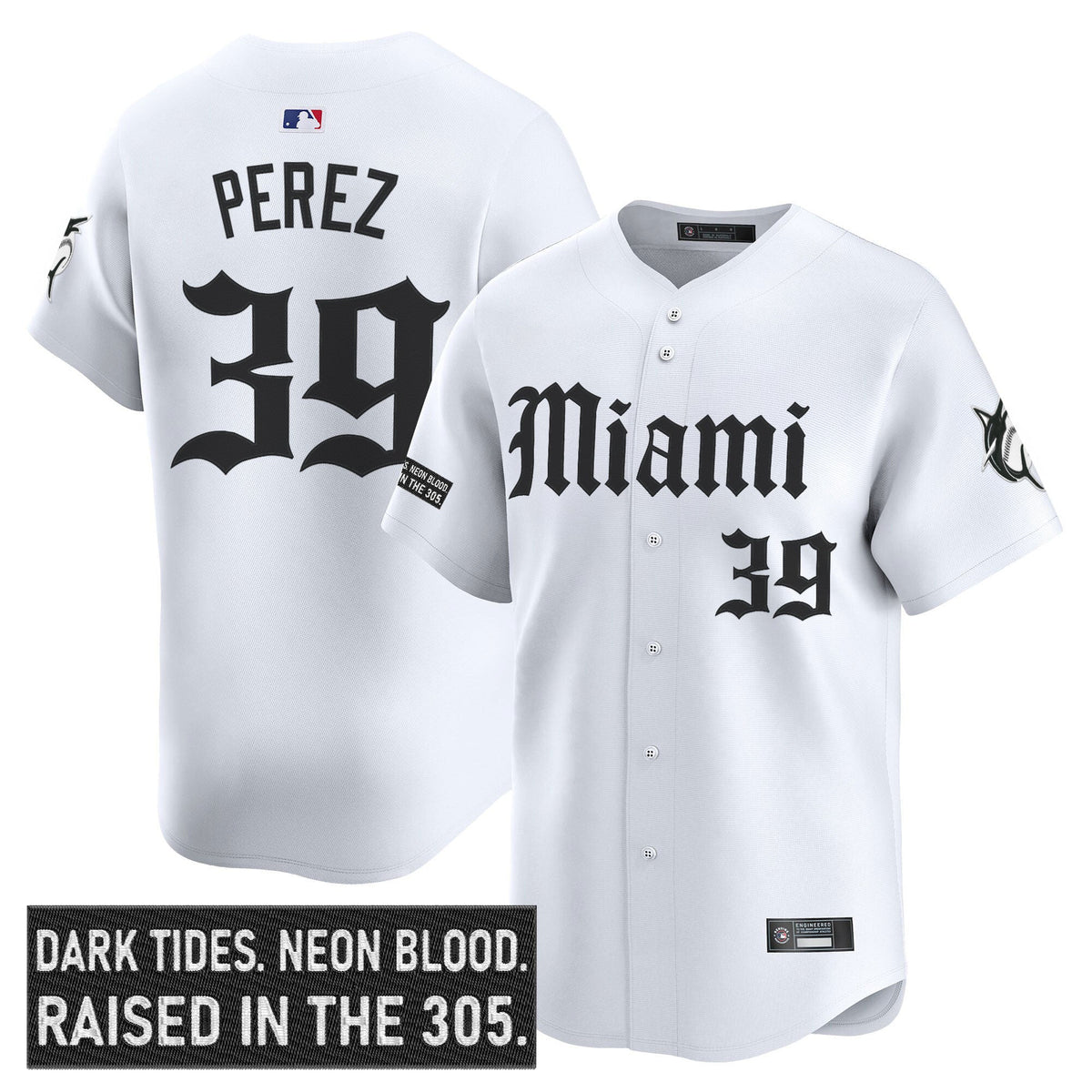 Men's Miami Marlins 'Gothic Vice Edition' Vapor Premier Limited Jersey - All Stitched