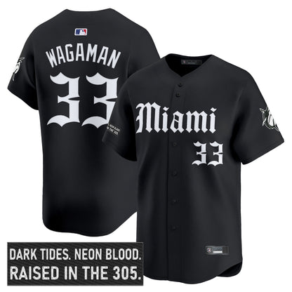 Men's Miami Marlins 'Gothic Vice Edition' Vapor Premier Limited Jersey - All Stitched