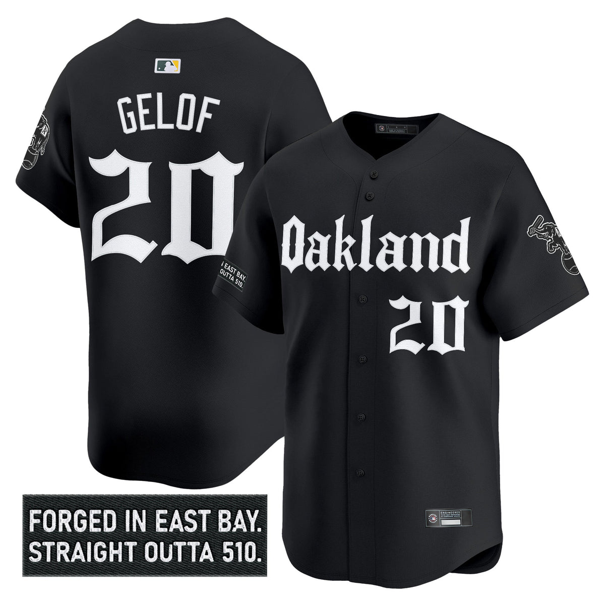 Men's Oakland Athletics 'Gothic East Bay Edition' Vapor Premier Limited Jersey - All Stitched