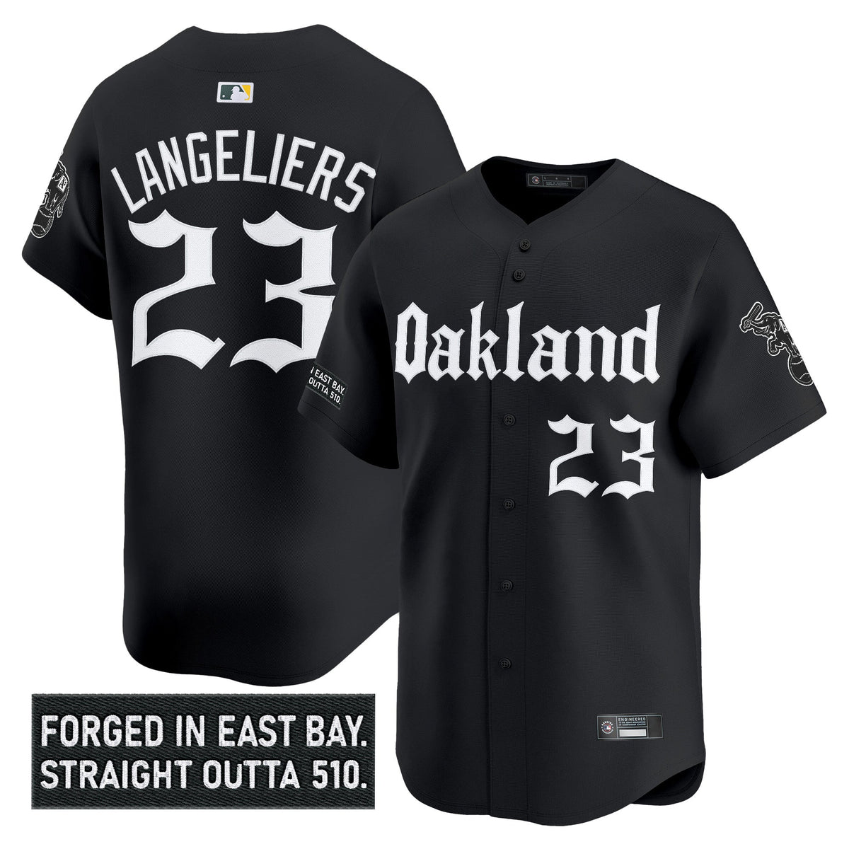 Men's Oakland Athletics 'Gothic East Bay Edition' Vapor Premier Limited Jersey - All Stitched