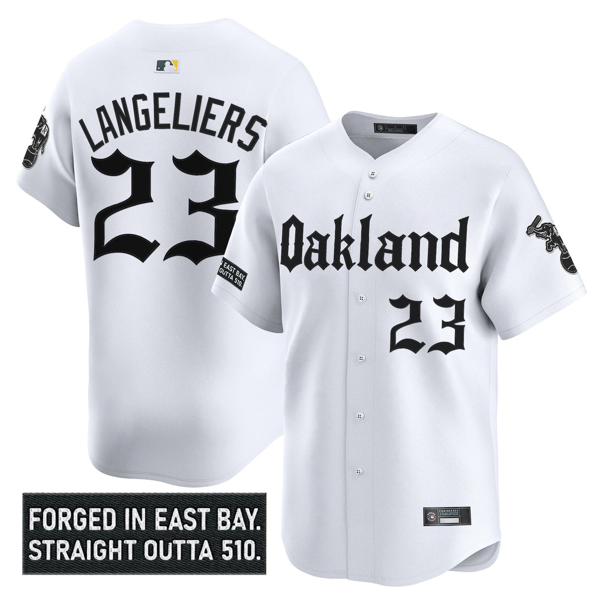 Men's Oakland Athletics 'Gothic East Bay Edition' Vapor Premier Limited Jersey - All Stitched