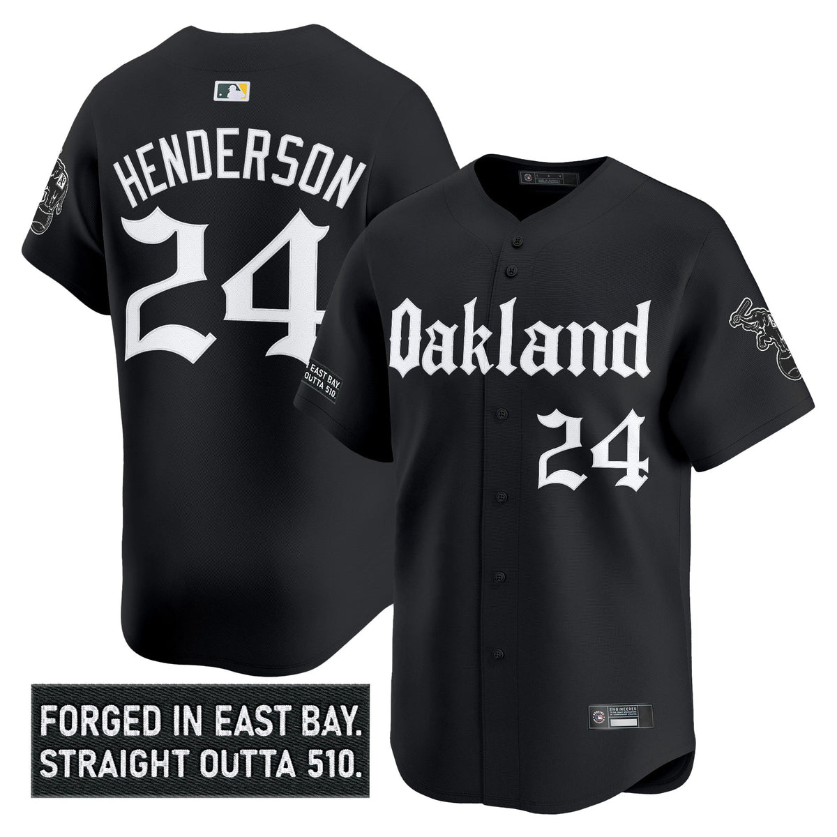 Men's Oakland Athletics 'Gothic East Bay Edition' Vapor Premier Limited Jersey - All Stitched