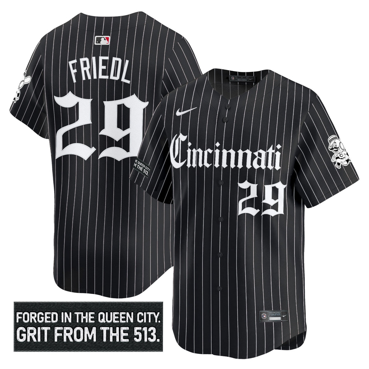 Men's Cincinnati Reds 'Gothic Queen City Edition' Vapor Premier Limited Jersey - All Stitched