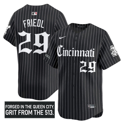 Men's Cincinnati Reds 'Gothic Queen City Edition' Vapor Premier Limited Jersey - All Stitched