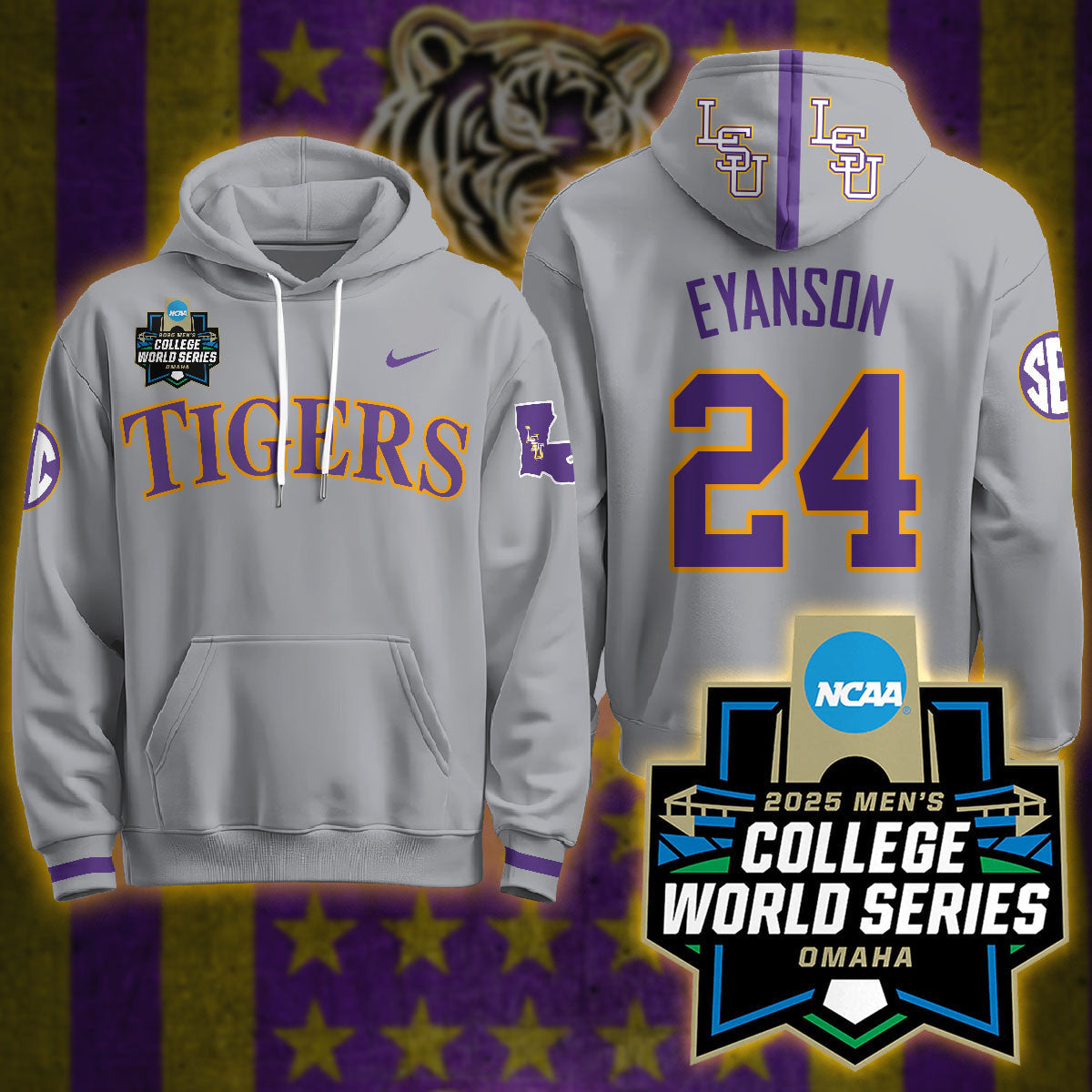 LSU Tigers 2025 World Series Limited Hoodie - All Stitched