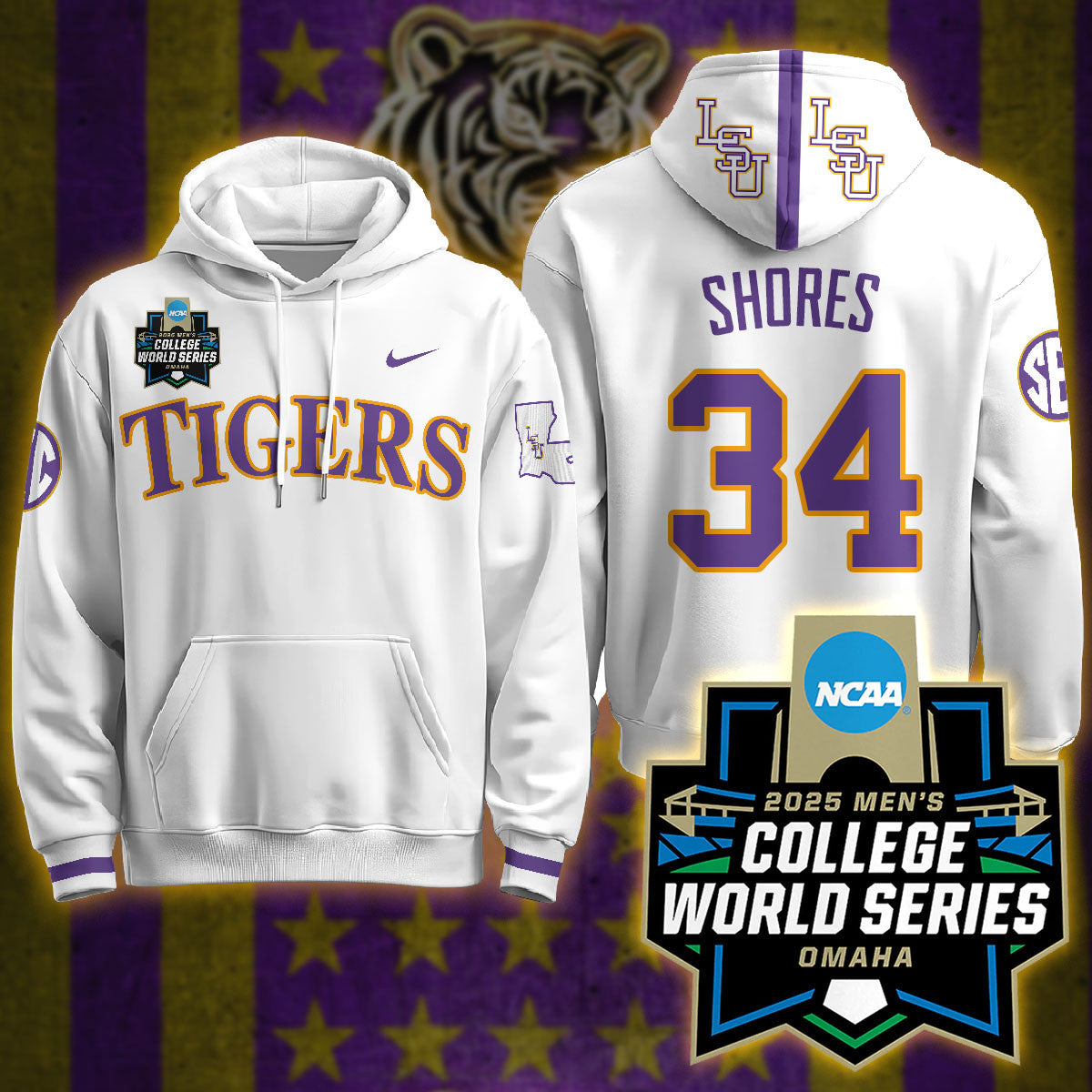 LSU 2025 World Series Limited Hoodie - Stitched