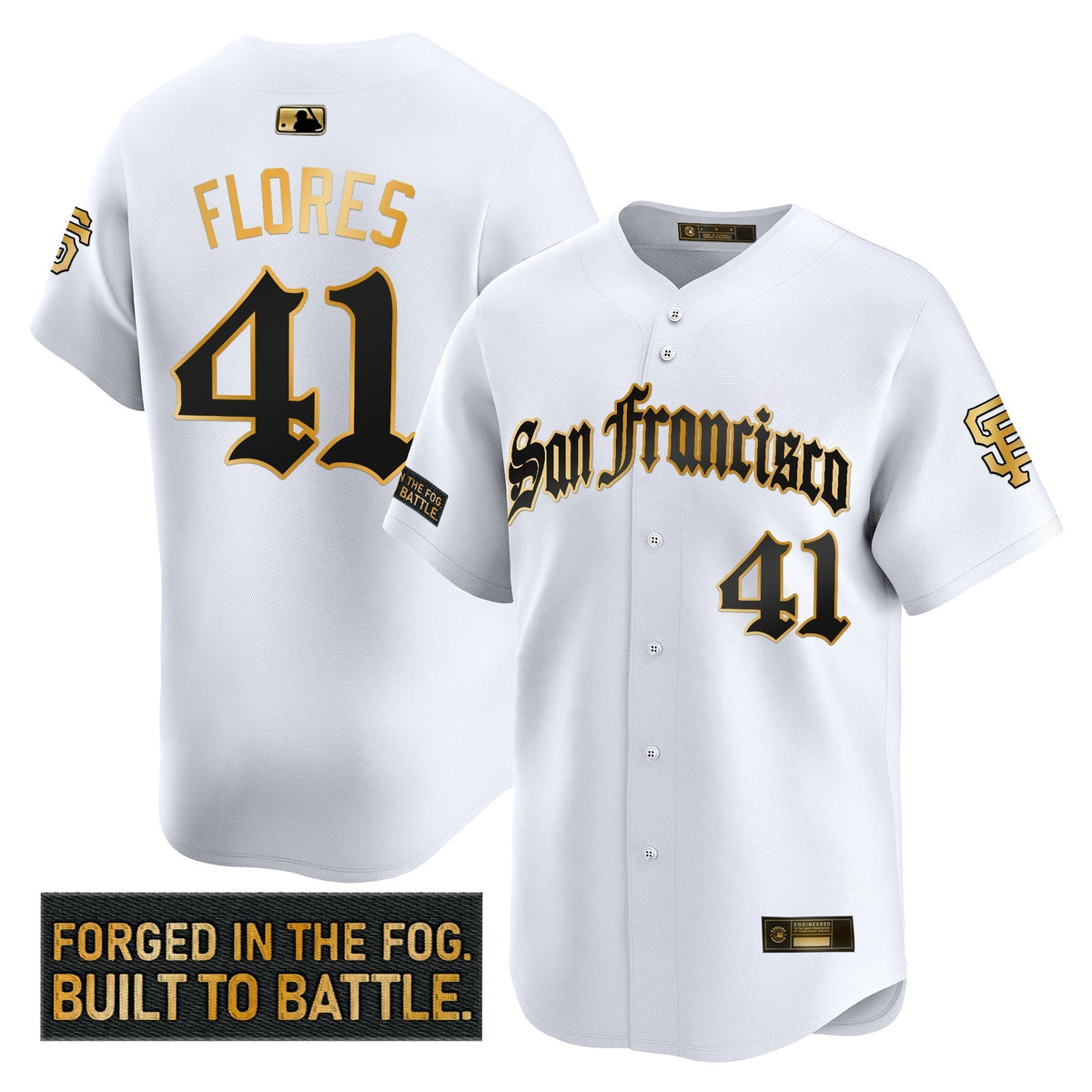 Men's San Francisco Giants 'Gothic Fog Edition' Gold Vapor Premier Limited Jersey - All Stitched
