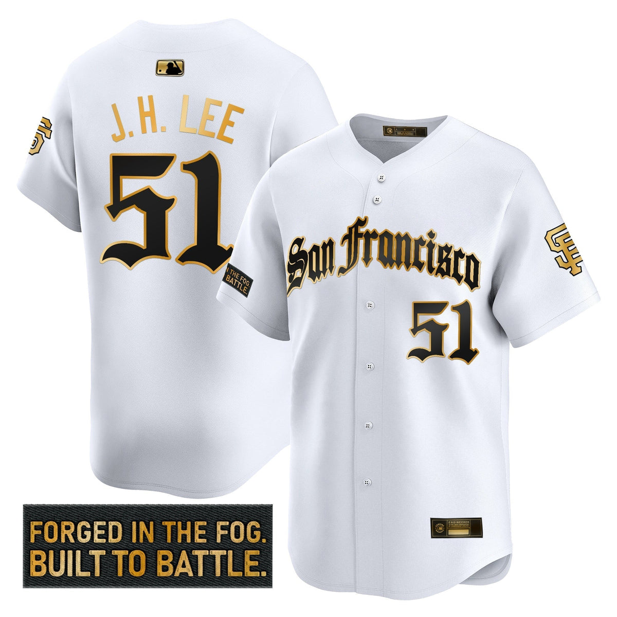 Men's San Francisco Giants 'Gothic Fog Edition' Gold Vapor Premier Limited Jersey - All Stitched