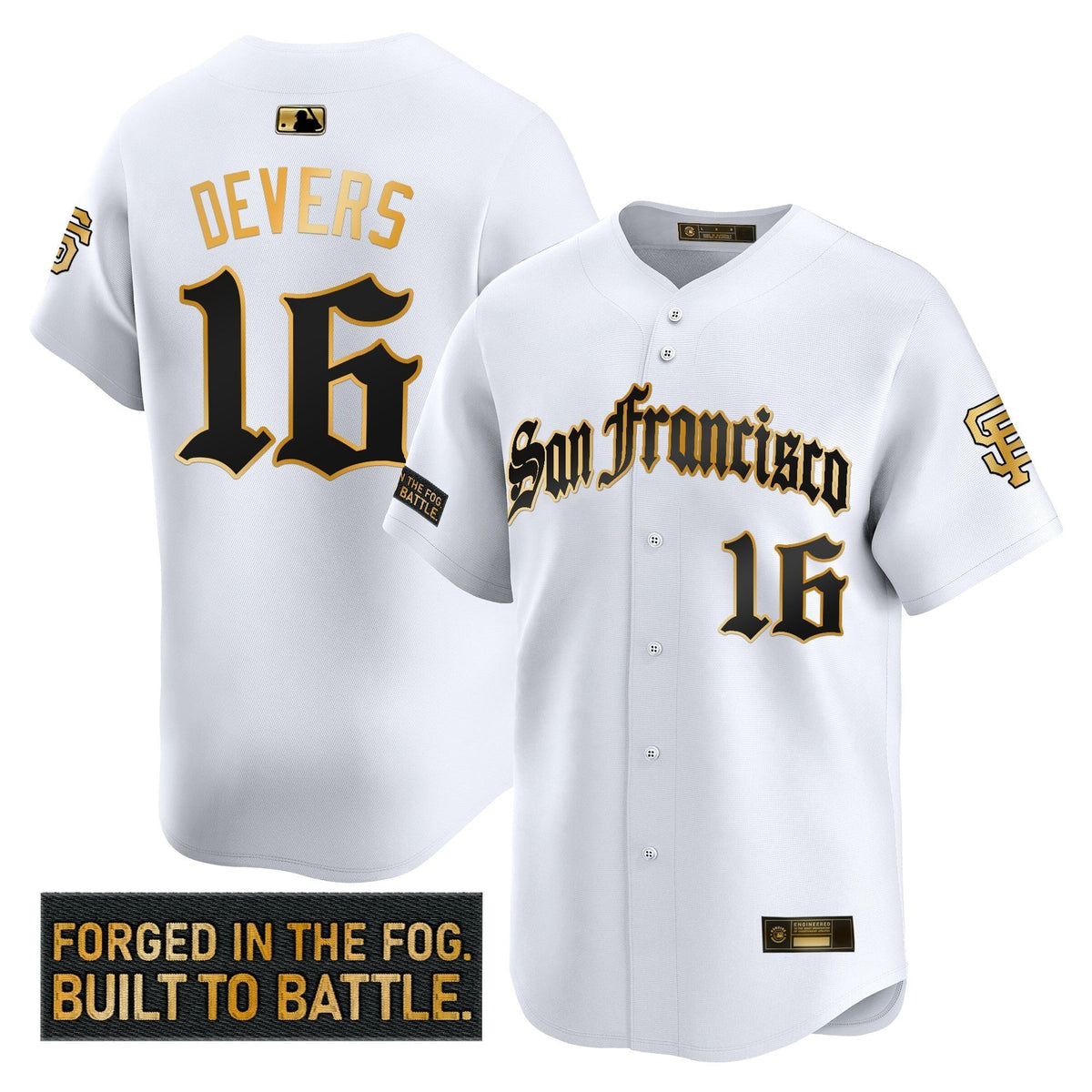 Men's San Francisco Giants 'Gothic Fog Edition' Gold Vapor Premier Limited Jersey - All Stitched