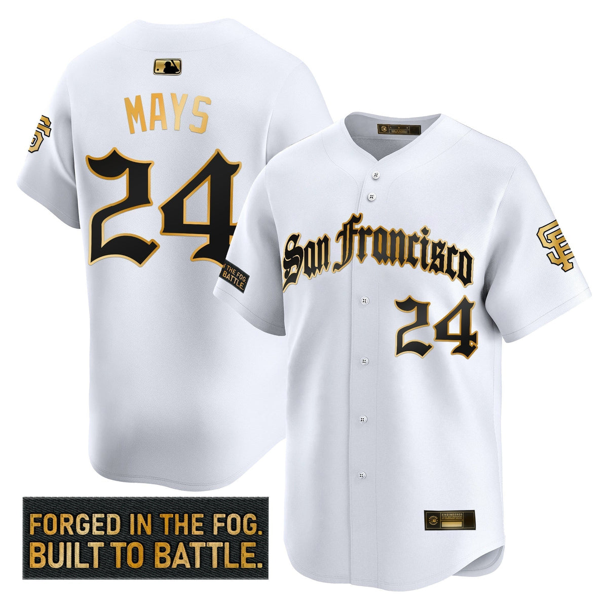 Men's San Francisco Giants 'Gothic Fog Edition' Gold Vapor Premier Limited Jersey - All Stitched