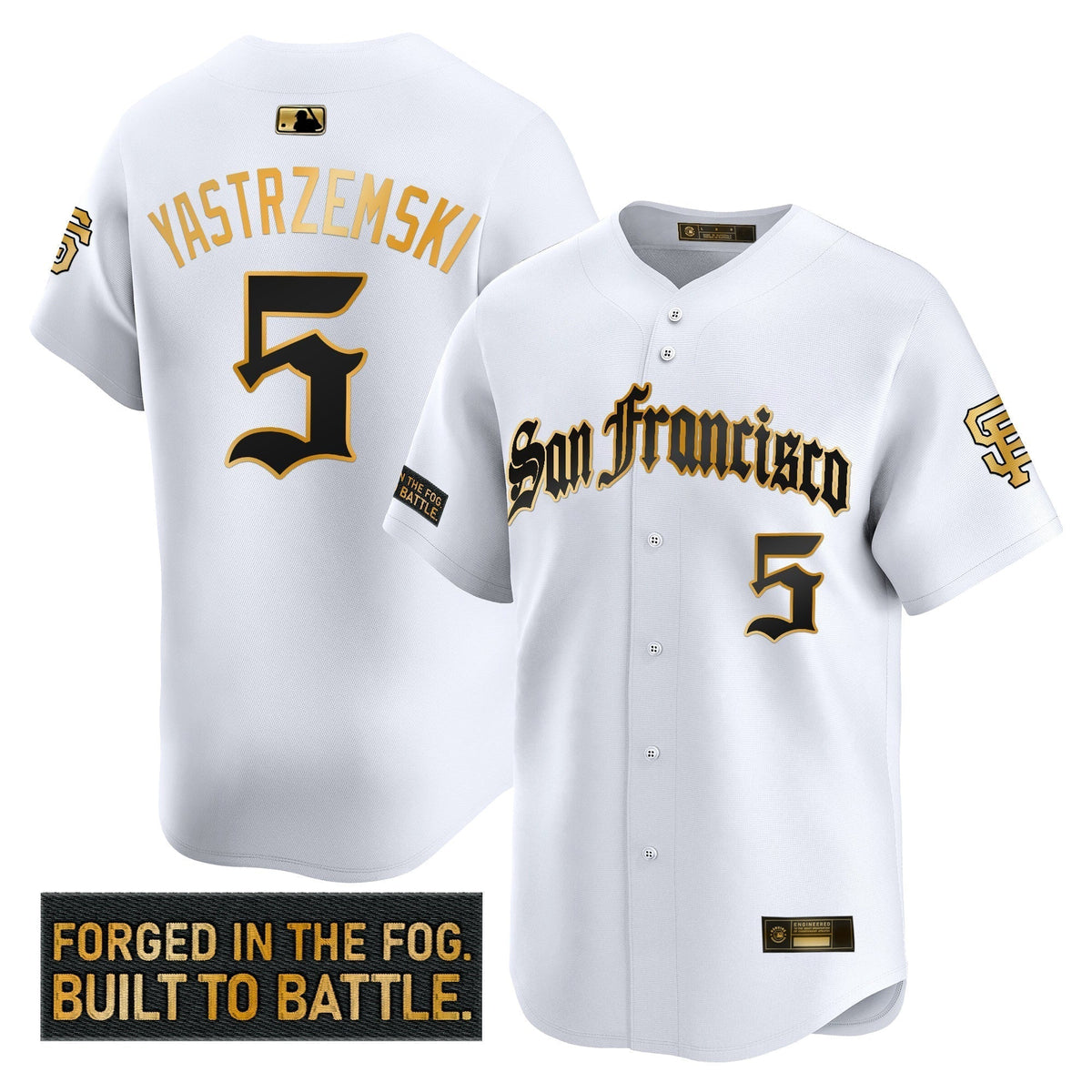 Men's San Francisco Giants 'Gothic Fog Edition' Gold Vapor Premier Limited Jersey - All Stitched