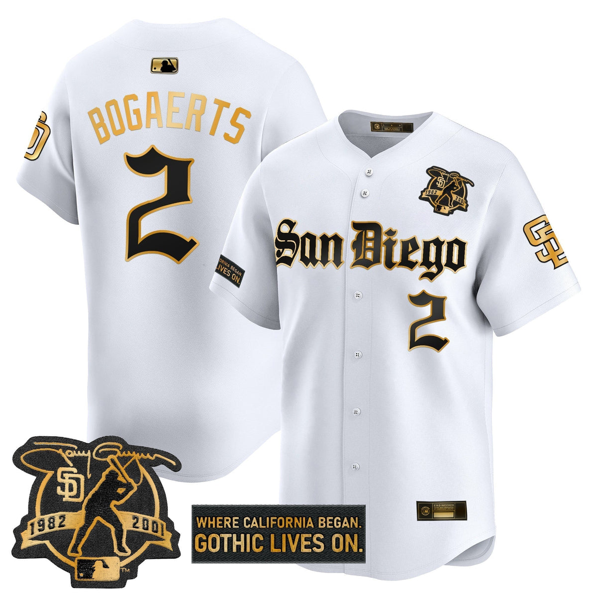 Men's San Diego Padres 'Gothic Edition' Gold Vapor Premier Limited Jersey - All Stitched