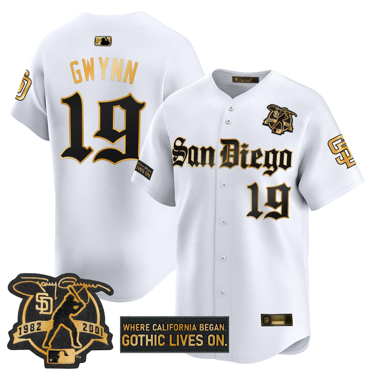Men's San Diego Padres 'Gothic Edition' Gold Vapor Premier Limited Jersey - All Stitched