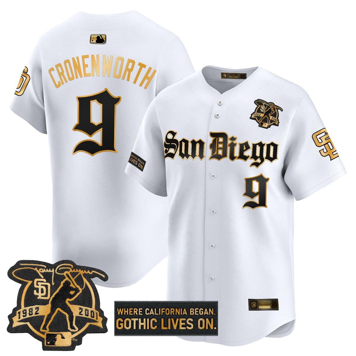 Men's San Diego Padres 'Gothic Edition' Gold Vapor Premier Limited Jersey - All Stitched