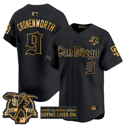 Men's San Diego Padres 'Gothic Edition' Gold Vapor Premier Limited Jersey - All Stitched