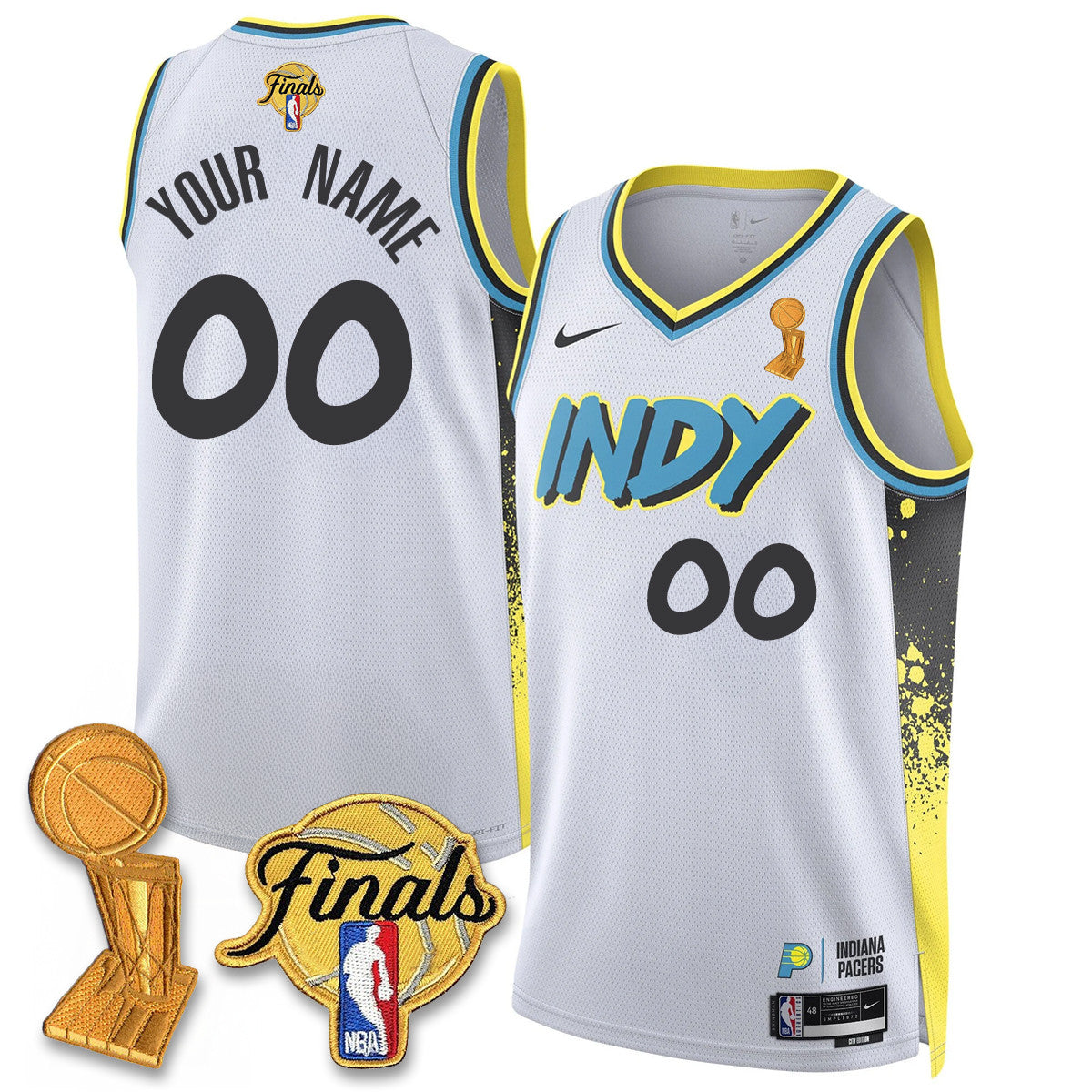 Men's Indiana Pacers Swingman Jersey - Final + Trophy Patch - All Stitched