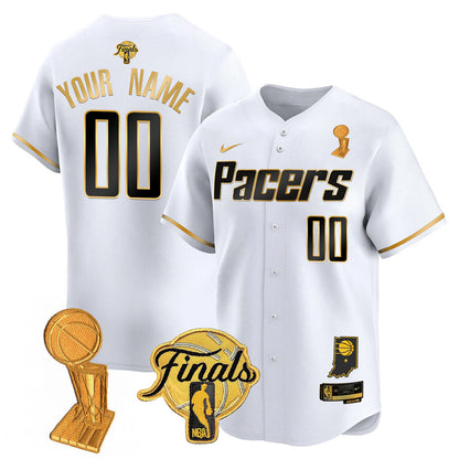 Custom Indiana Pacers Swingman Baseball Jersey - Final + Trophy Patch - All Stitched