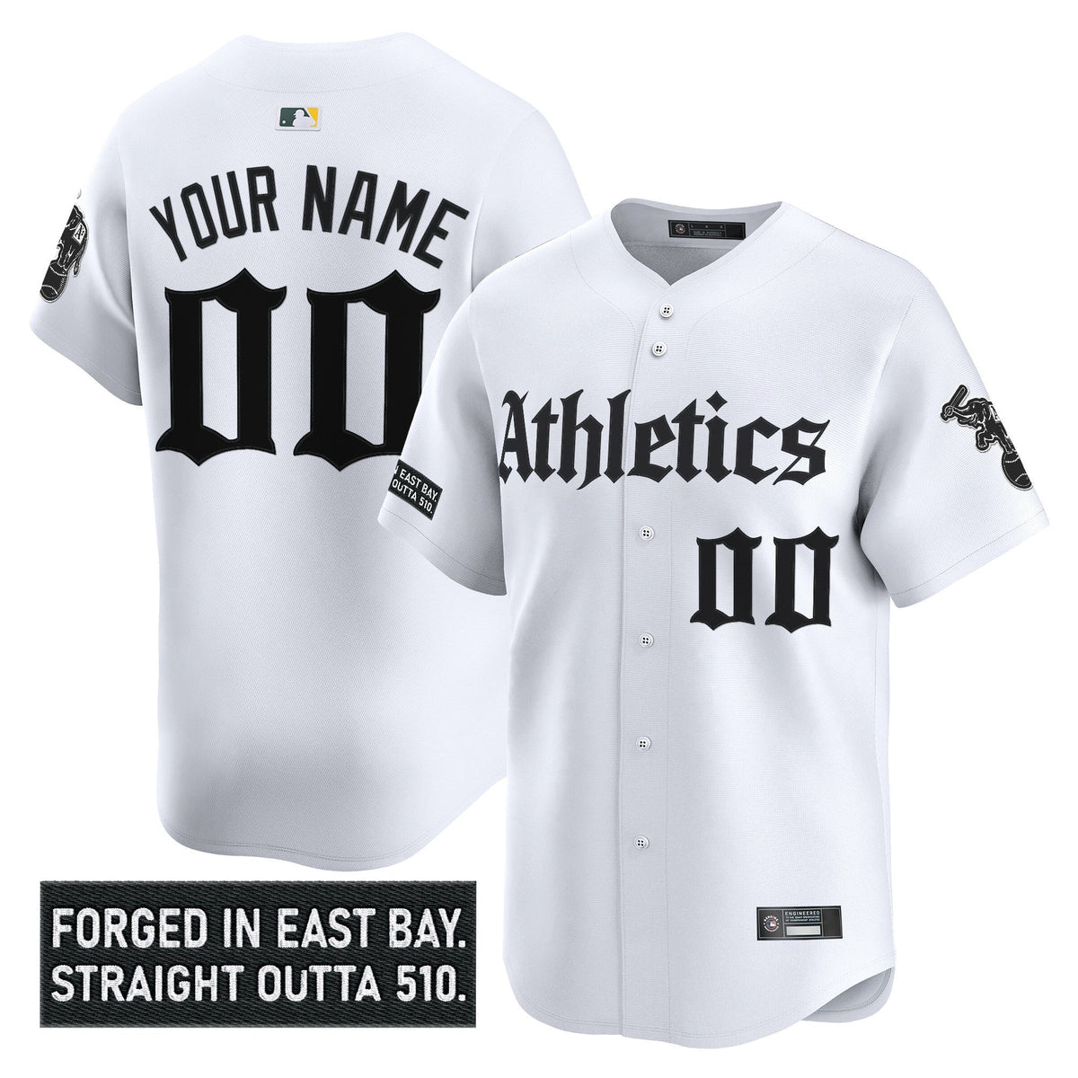 Athletics 'Gothic East Bay Edition' Vapor Premier Limited Custom Jersey - All Stitched