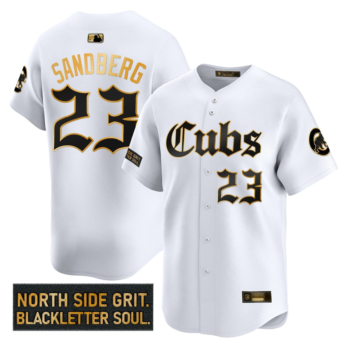 Men's Chicago Cubs 'Gothic North Side Edition' Gold Vapor Premier Limited Jersey - All Stitched