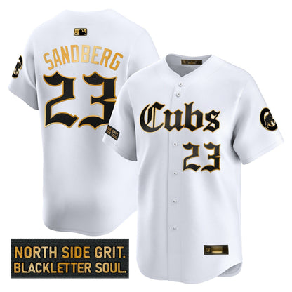 Men's Chicago Cubs 'Gothic North Side Edition' Gold Vapor Premier Limited Jersey - All Stitched